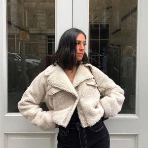 HOURS Sherpa Fleece cropped jacket